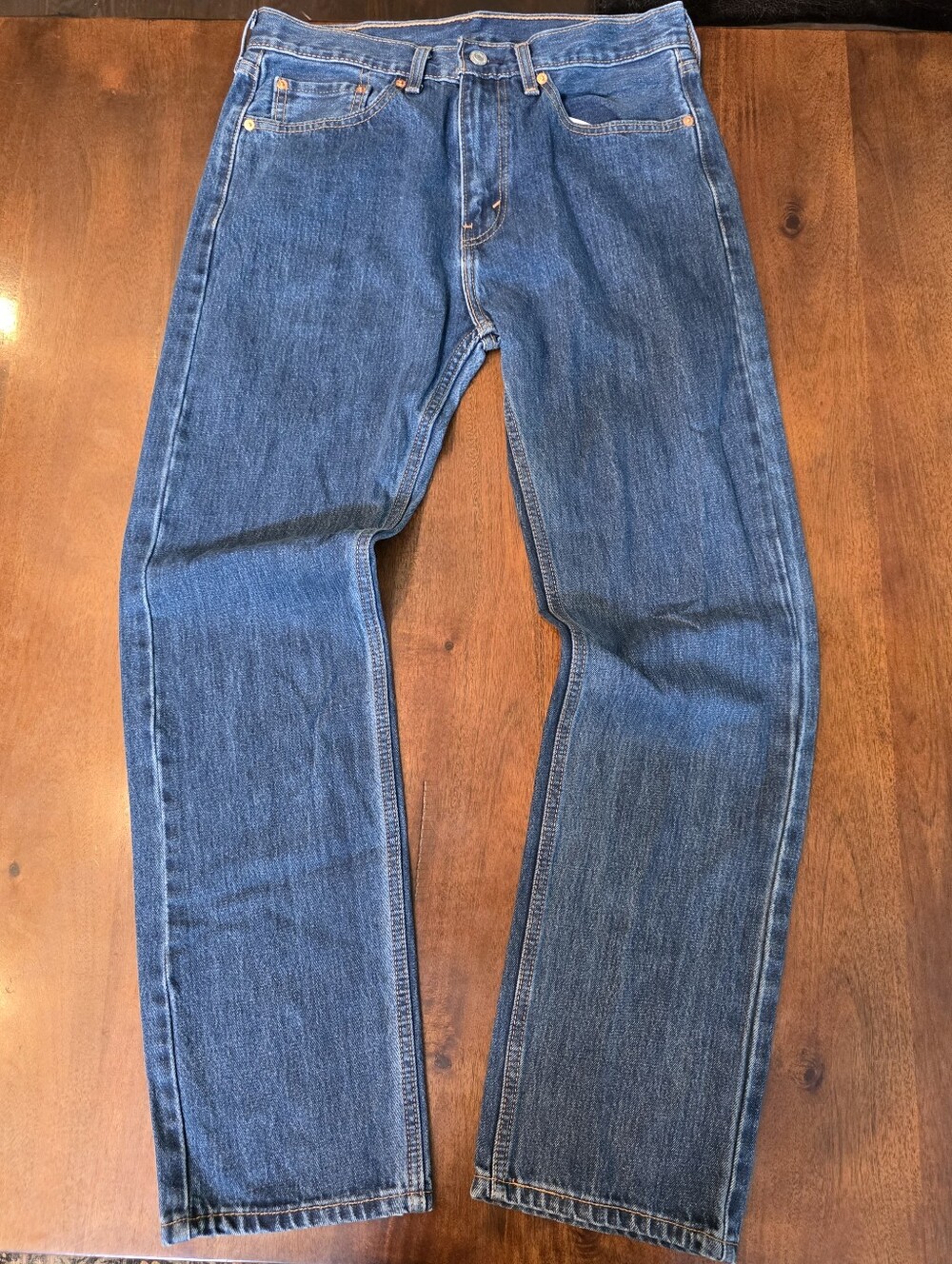 Levi's 505 Men's Jeans 32x32 Regular Straight Leg Medium Wash Stretch Denim Blue